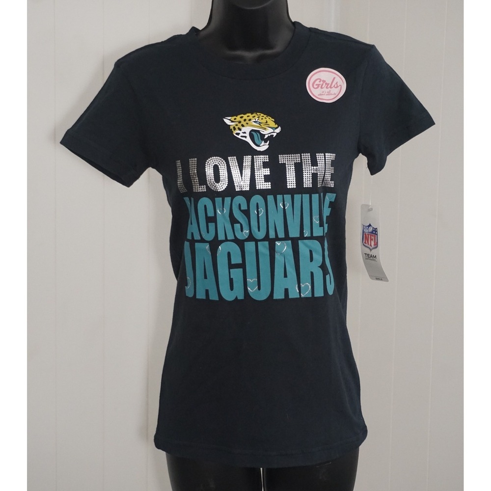 NFL Team Apparel Size 14 Jacksonville Jaguars Navy Blue Cotton T-Shirt